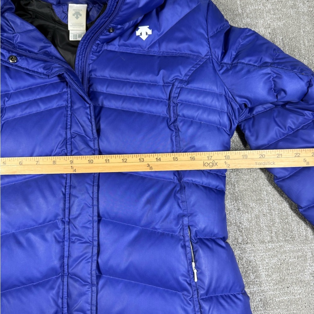 Descente Blue Puffer Long Full Zip Winter Jacket Women Size Large - Picture 4 of 7